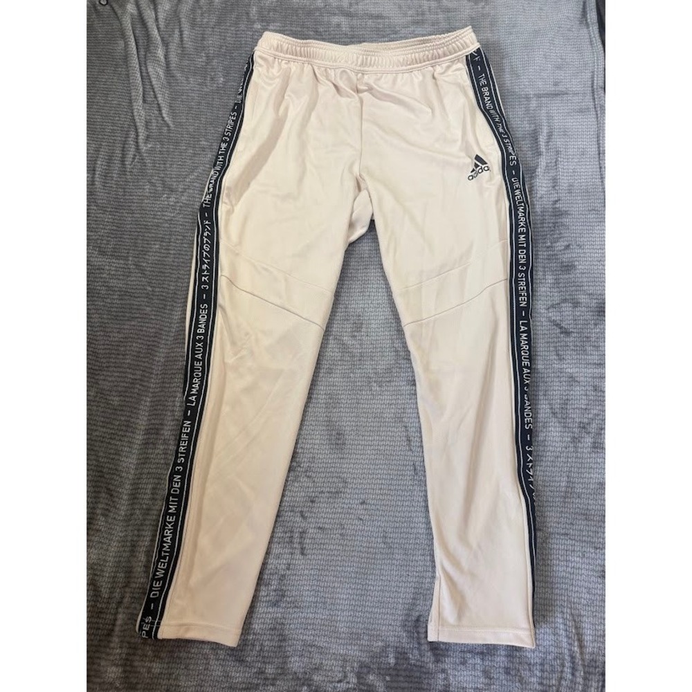 Adidas The Brand With The‎ 3 Stripes Track Pants Cream Joggers Mens XL 32x29